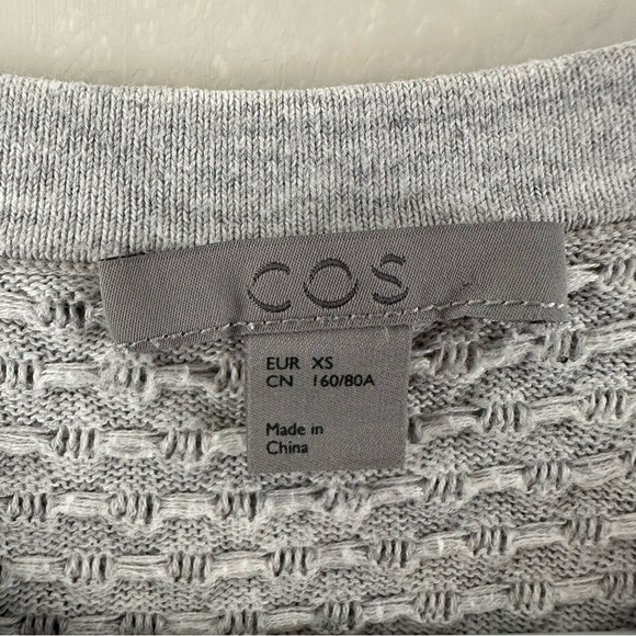 COS 100% COTTON GREY TEXTURED JUMPER, WOMENS XS - Picture 6 of 7